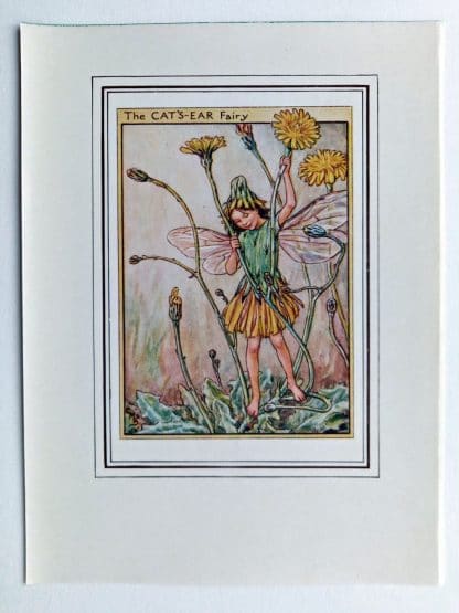 Cats Ear Vintage Flower Fairy Print