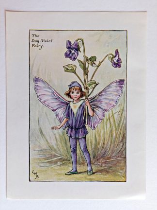 Dog Violet Vintage Fairy Print