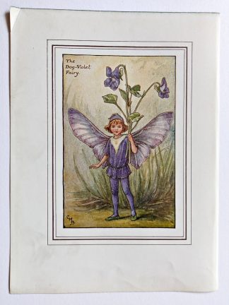 Dog Violet Vintage Flower Fairy Print