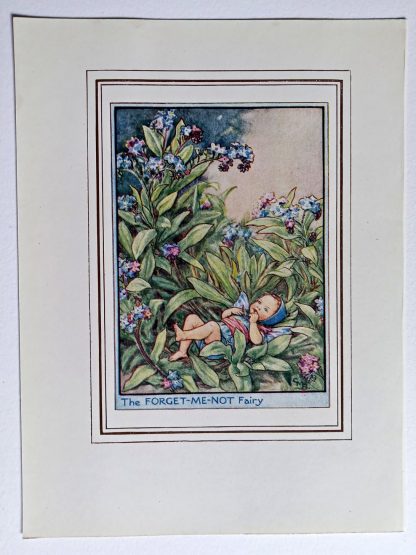 Forget me Not Garden Vintage Flower Fairy Print