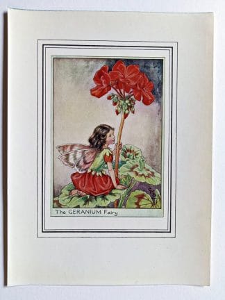 Geranium Vintage Flower Fairy Print