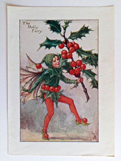 Holly Vintage Flower Fairy Print