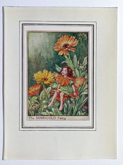 Marigold Vintage Flower Fairy Print