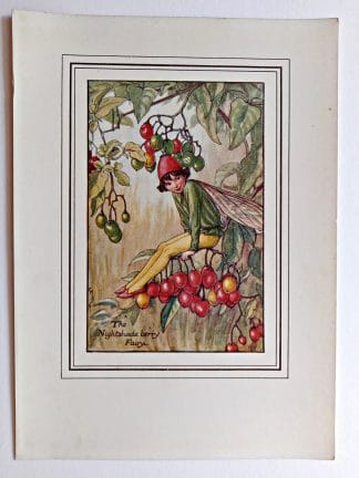 Nightshade Berry Vintage Flower Fairy Print