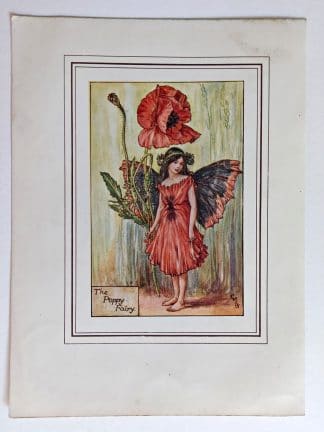 Poppy Vintage Flower Fairy Print