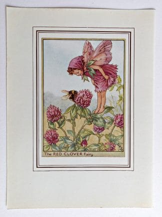 Red Clover Vintage Fairy Print